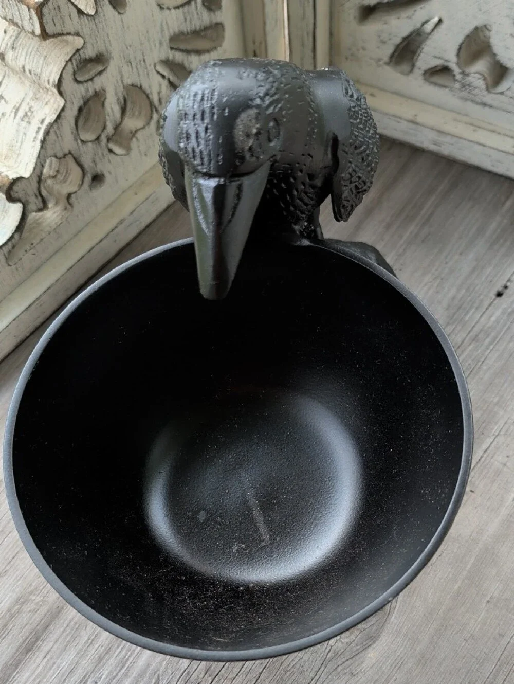 Black Raven Decorative Bowl Sculpture - Home Accents